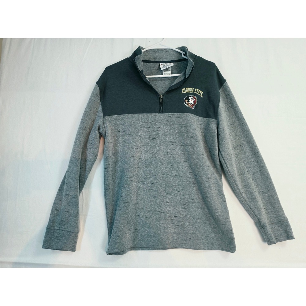 Champion Florida State Seminoles Quarter Zip Pullover Gray Mens Small FSU